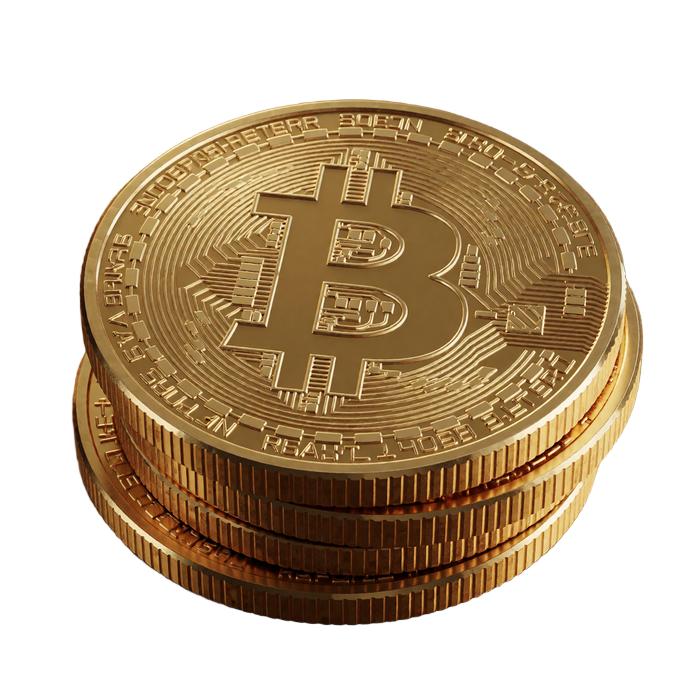Stapel goldener Kryptow&auml;hrungs-M&uuml;nzen Bitcoin, Ethereum und Tether - Krypto Casino Zahlungen