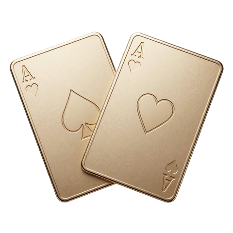 Goldene Spielkarten mit Ass-Symbol - Live Blackjack im Millioner Casino